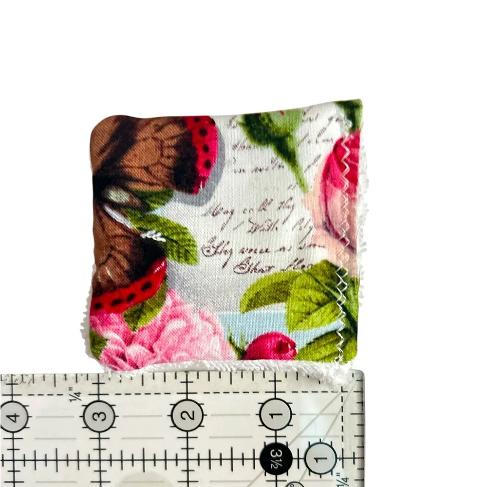 Hand Crafted 100% Cotton Colorful Butterflies 8 Reusable Facial Makeup Wipes